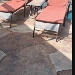 3pc set Adjustable pool Deck Chaise Lounge Chairs & Cushions & Table balcony yard chairs lawn spa