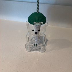 STARBUCKS GLASS TEDDY BEAR