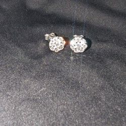 1.5 Carat Diamond Earrings, 14k White Gold 