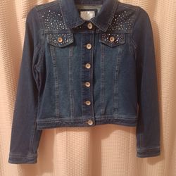 Girls Justice Denim Jean Jacket Juniors Size 12