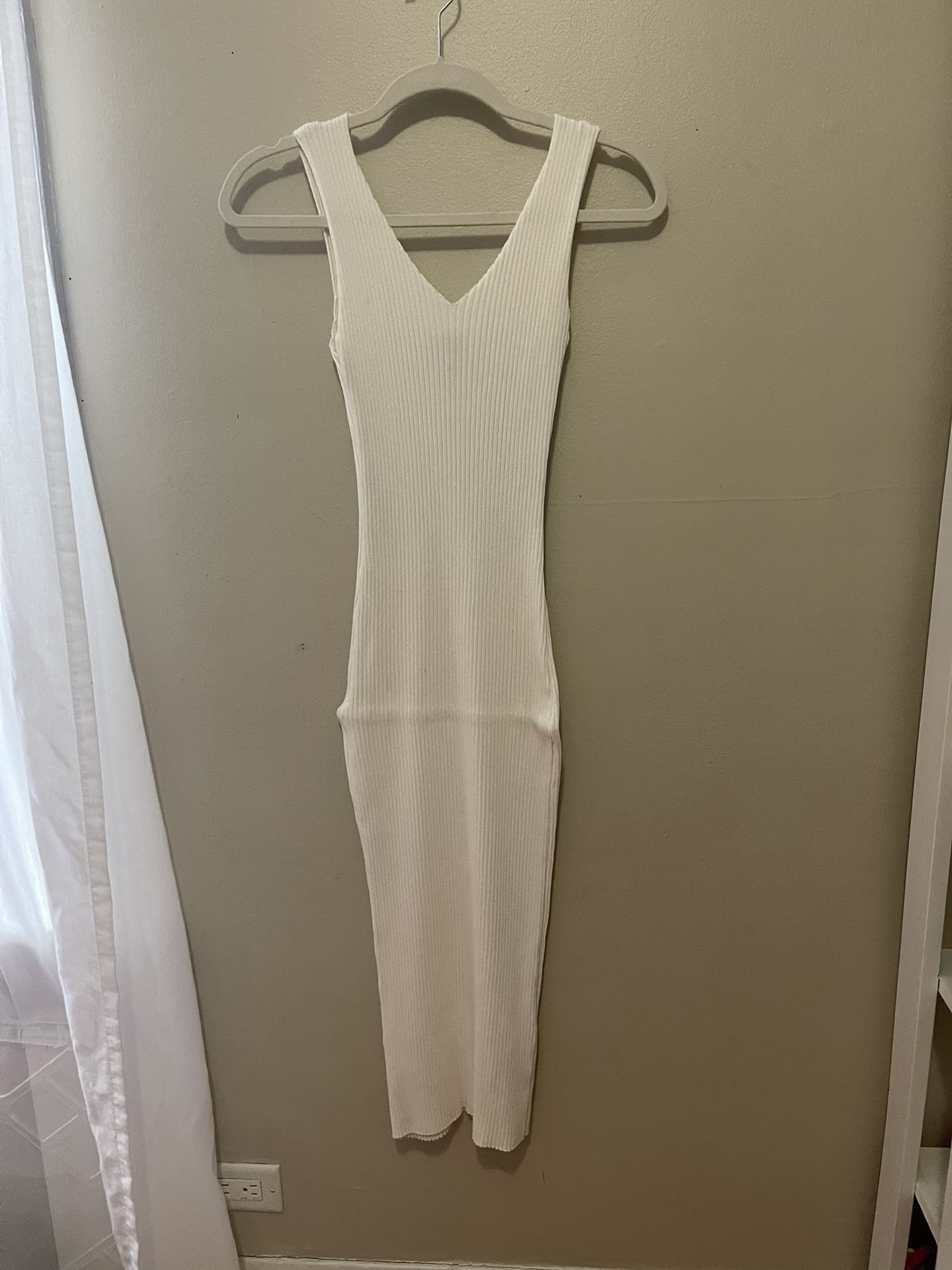 White Midi Knit Dress