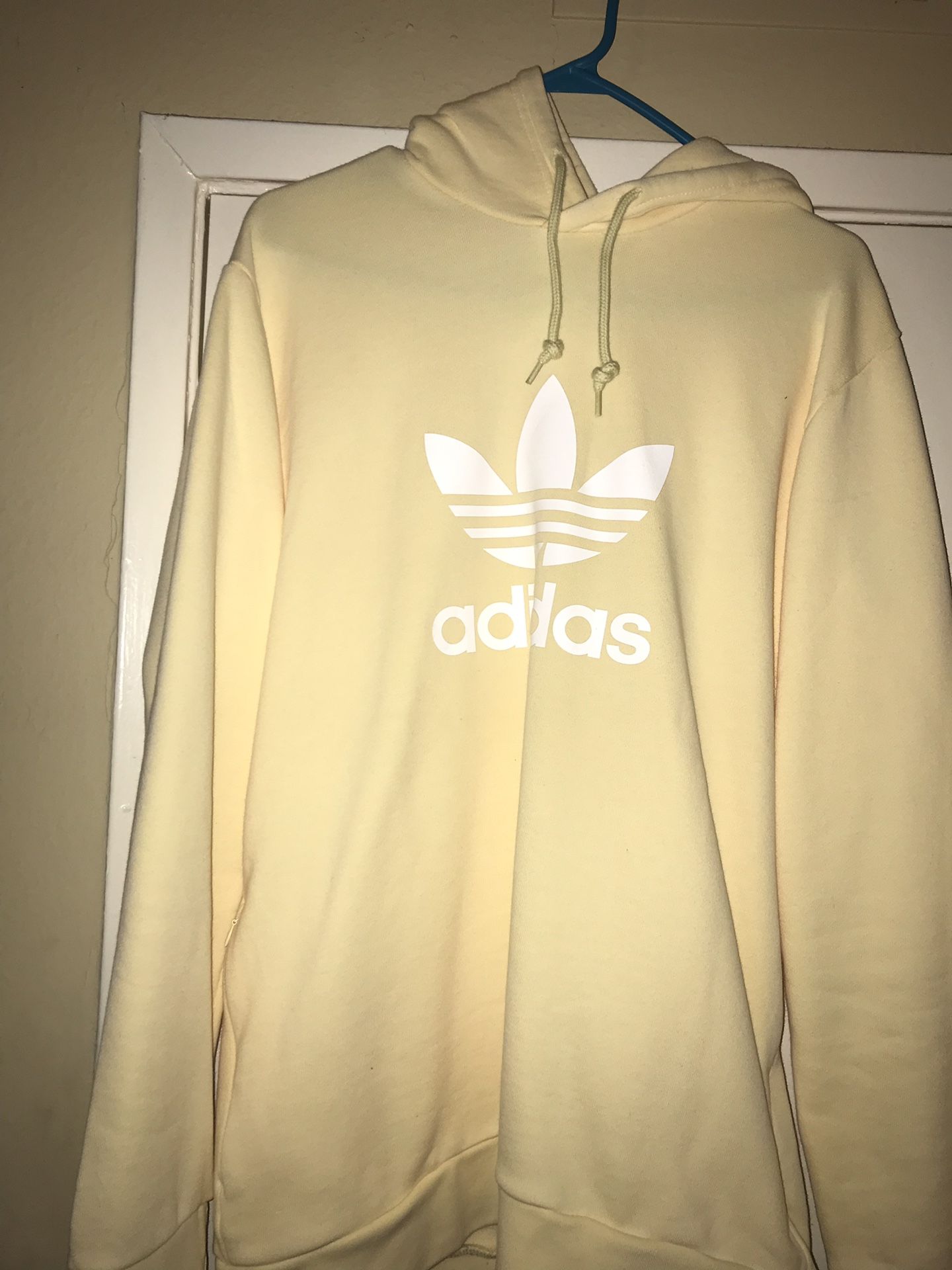 Adidas Trefoil Yellow Hoodie Size M