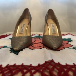 Jimmy Choo Silver Romy Heels 