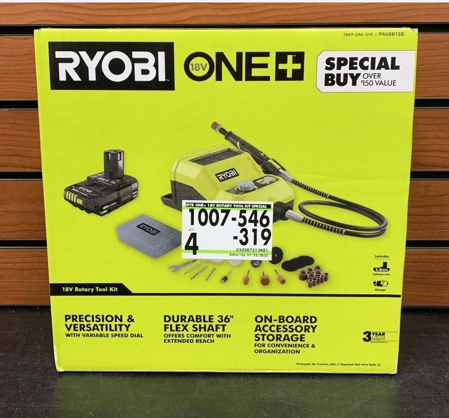 RYOBIONE+ 18V Cordless Rotary Tool Station Kit with Ah Battery