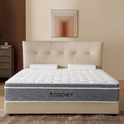 8 Inch Queen Mattresses, Hybrid Queen Size Mattress in a Box, Gel Memory Foam Medium Firm Grey Mattress