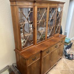 Breakfront / Hutch;  Elegrant Beveled Glass front China Cabinet and Secretary