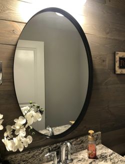 Set Of 2- Oval Metal-Framed Wall Mirror