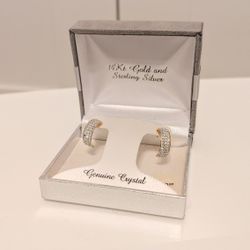Kohl's 14KT Yellow Gold & Sterling Silver C Hoop Earrings