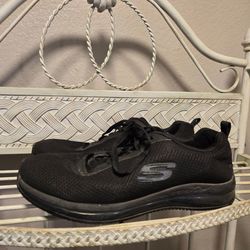 Sketchers Work Relaxed Fit Slip Resistant Black Shoes Size 8.5