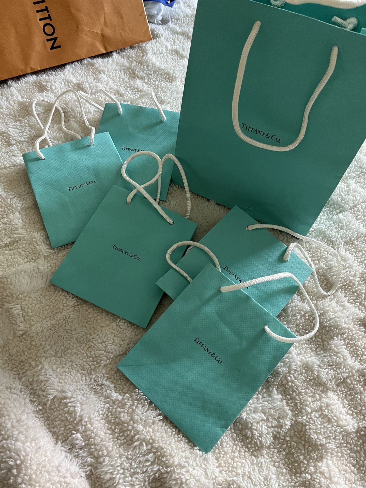 Set Of 6 Orig Tiffany Bags