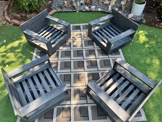 RESTORATION HARDWARE Marbella Outdoor Aluminum Chairs Set of Four