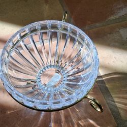 Mikasa Glass Bowl With Brass Holder 