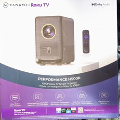 VANKYO . Roku TV
DIDolby Audic
ROK TV
logos
OVANKYO . ROKU TV
PERFORMANCE H5OOR
1080P Roku TV Smart Intelligent Projector   