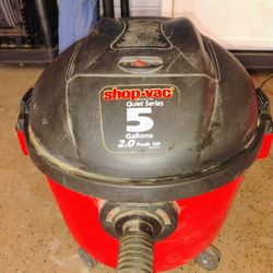 Wet Dry Shop Vac 5 Gallon 2.0 Horsepower Quiet Series Excellent Condition