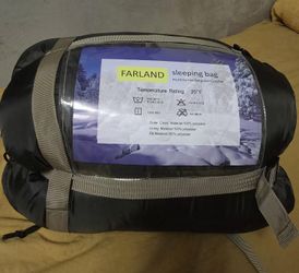 Farland Mummy Rectangle Sleeping Bag With Carrying Bag Black Brand New