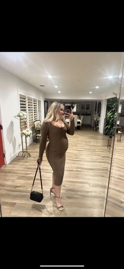 Sexy Brown Bodycon Long Sleeve Dress