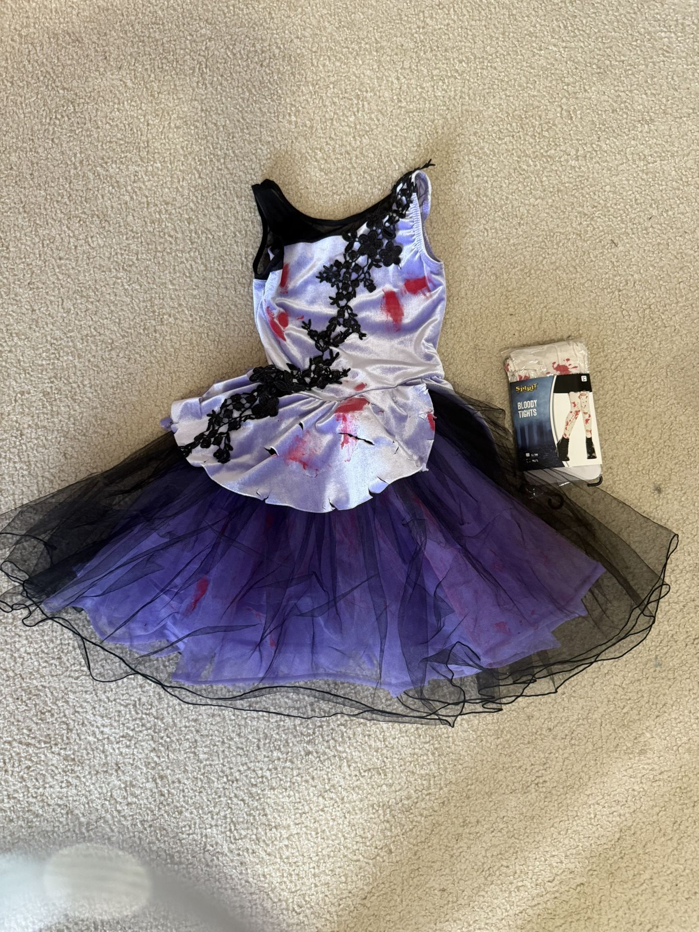 Bloody ballerina costume with bloody tights size 8-10