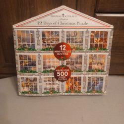 New! Thomas Kincade Christmas Puzzle Studio 12 Days Of Christmas  500 Pieces
