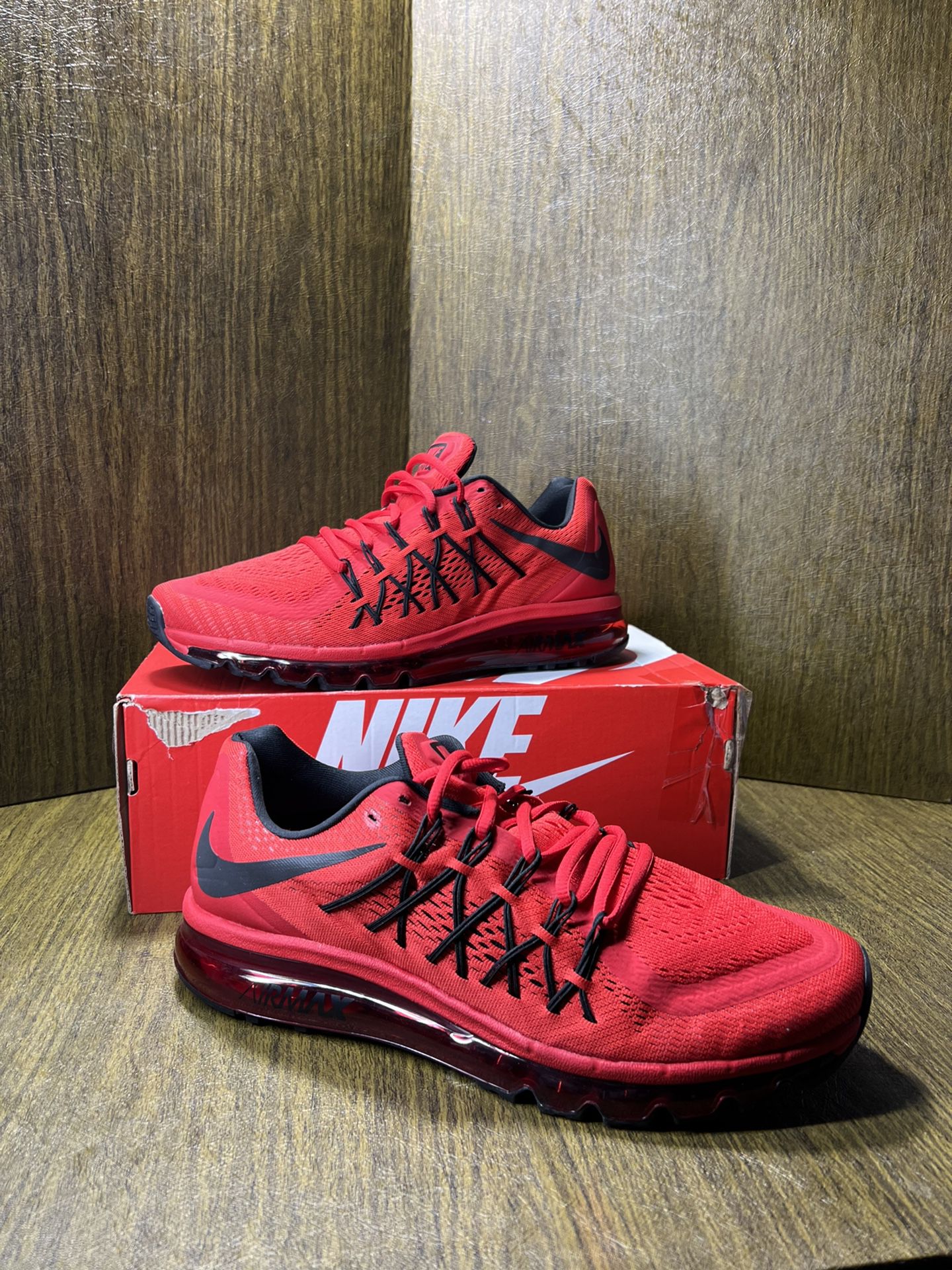 NIKE / Air Max 2015 / BLOOD RED / Running shoes kicks / SIZE: Men's 12 / DS New w/ Box!! / Red & Black for Sale in Kent, WA -