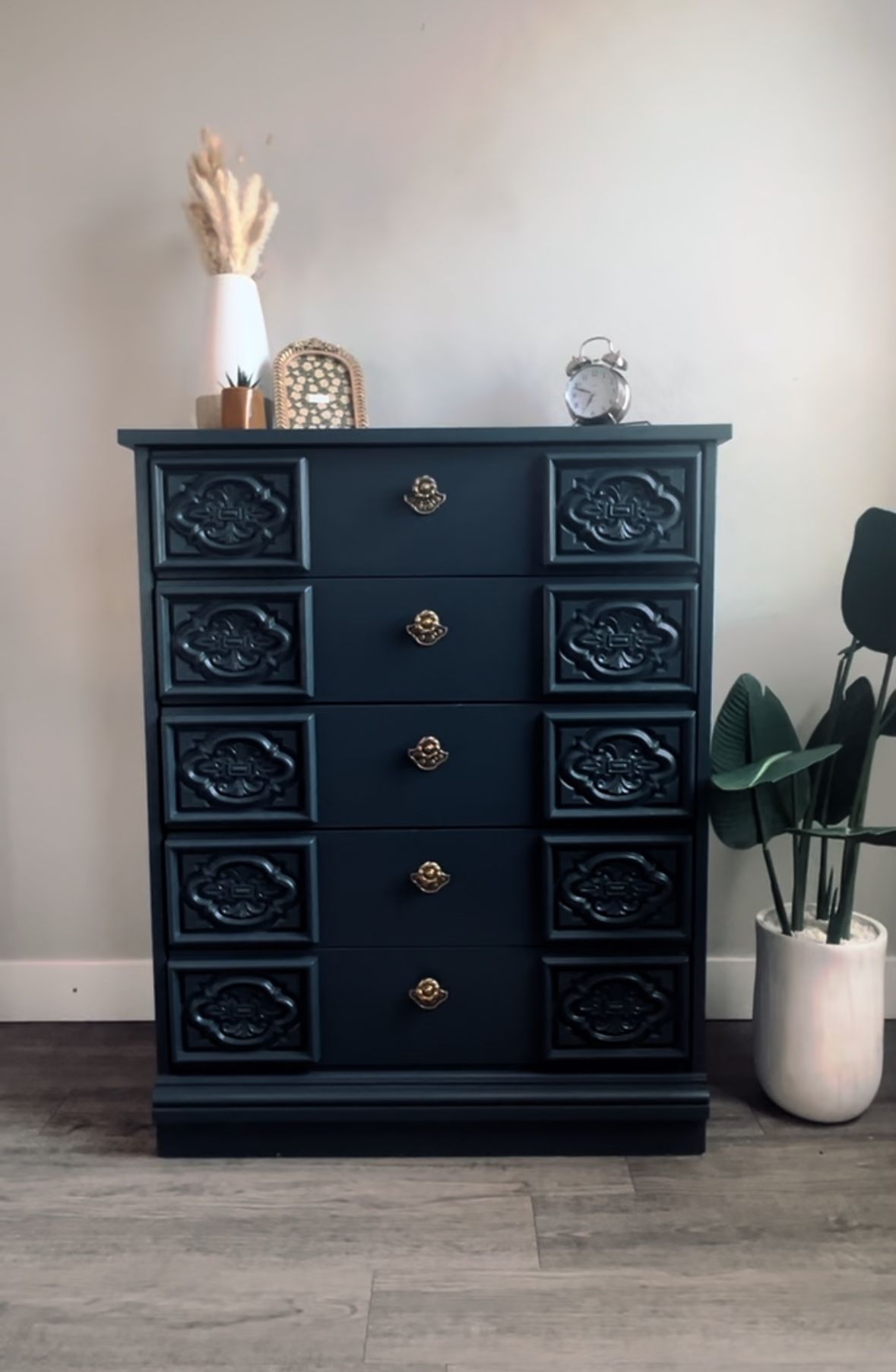 Midnight Blue 5 Drawer Dresser - Solid Wood!