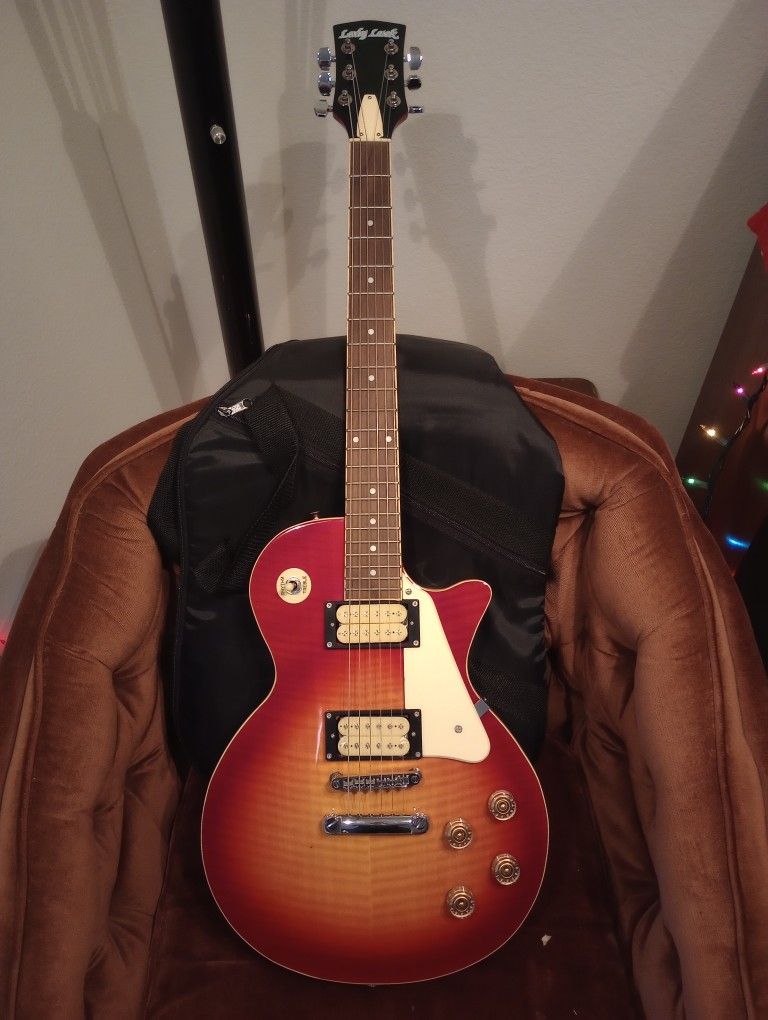 MIK Lady Luck Les Paul Style Electric Guitar - Cherry Sunburst