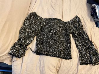 Flower off the shoulder top