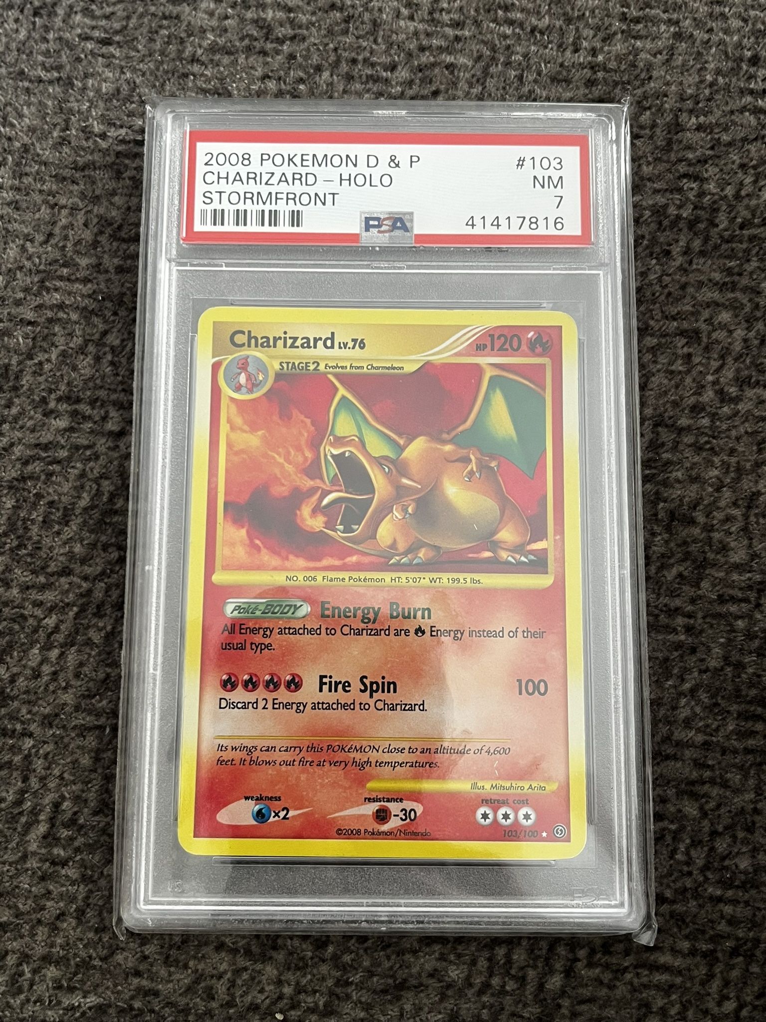 2008 Pokemon Charizard Diamond & Pearl PSA 7