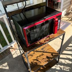 Microwave And Stand With Internal Electrical Socket 