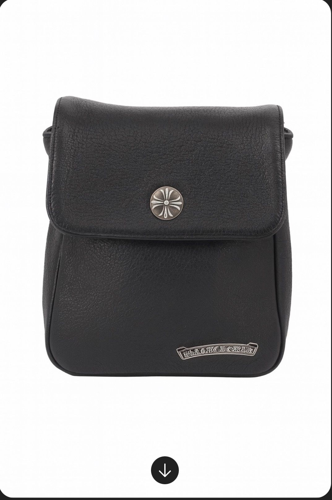 Chrome Hearts Black Leather Crossbody Bag
