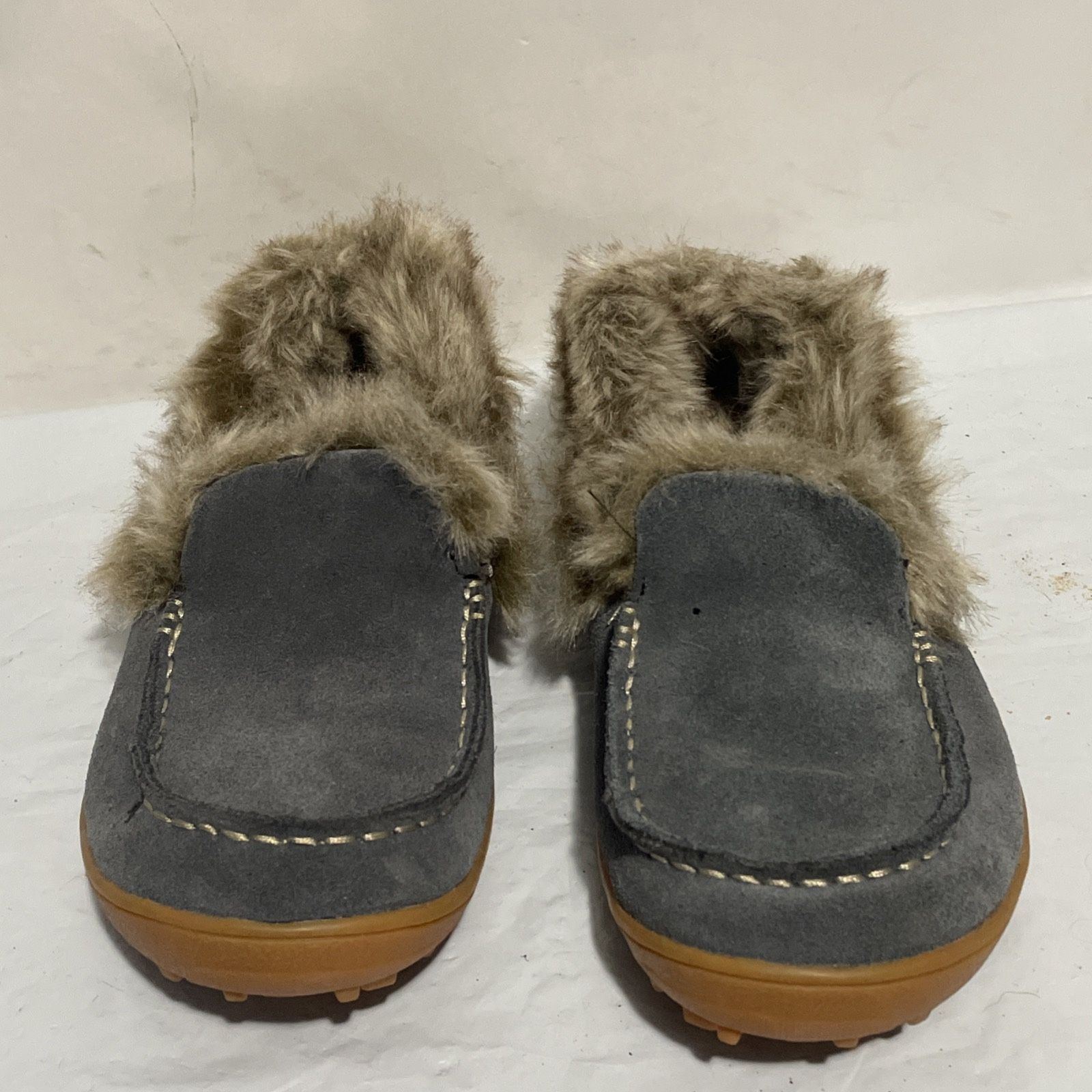 Columbia Cozy Omni Heat WOMENS Gray Slip On Lined Slippers Comfort Shoes SIZE 7