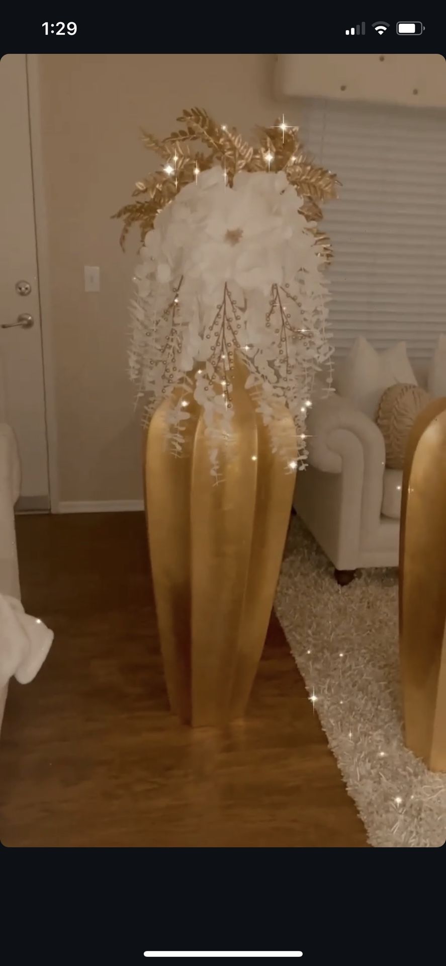 Beautiful Gold Z Gallerie 4 Foot Tall Vases