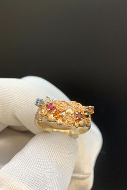 Ladies gold ring with stones #36137