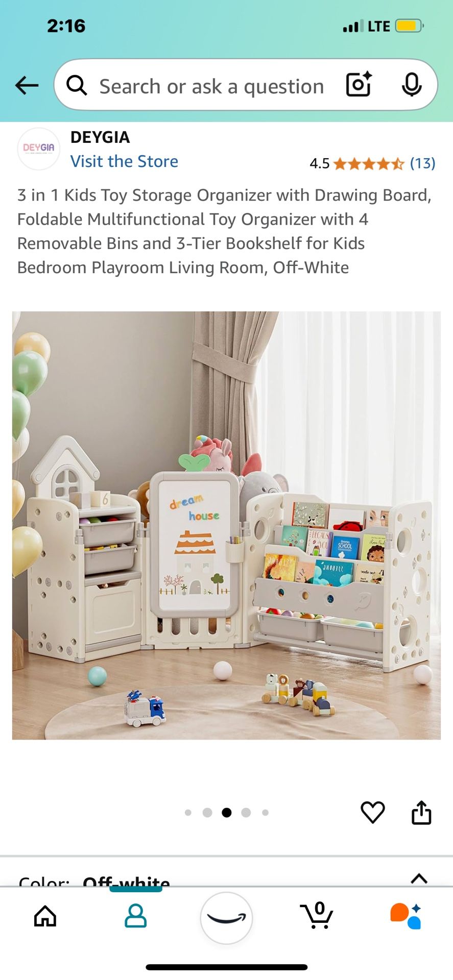 3 In 1 Toy Storage , Book Case And Dry Erase Board