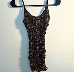 Urban Outfitters Ruched Floral Mini Dress Spaghetti Strap