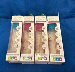 (4) BeeBaby Advance + Glass Baby Feeding to Glass Sippy  Bottles 8oz – Set of 4