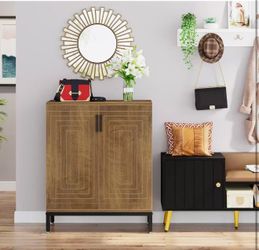 new assembled Shoe Cabinet with Doors, 20 Pairs Entryway Shoe Storage Cabinet with Shelves, 5-Tier Modern Free Standing Shoe Racks Storage Organizer f