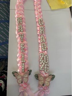 Pink pearl graduation lei