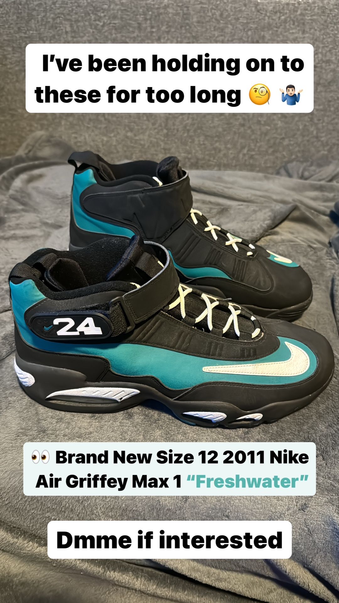 Brand New Size 12 2011 Nike Air Griffey Max 1 “Freshwater”