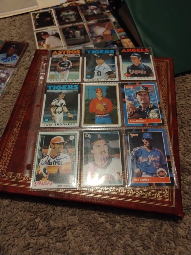 (9) Authentic Signed Baseball Cards, ( See Description )