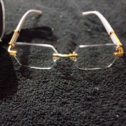 Men's designer clear glasses with case