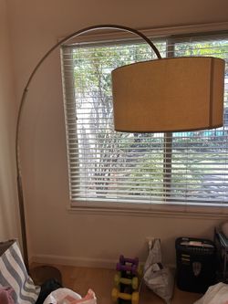 West Elm Gold Arc Floor Lamp - Brass