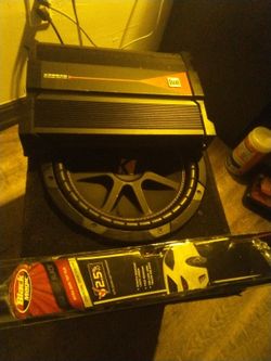 Package Deal!! Yellow Stitch Kicker Sub, Amp, And Window Tint