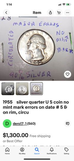 19 55. Quarter.  No mint mark.
