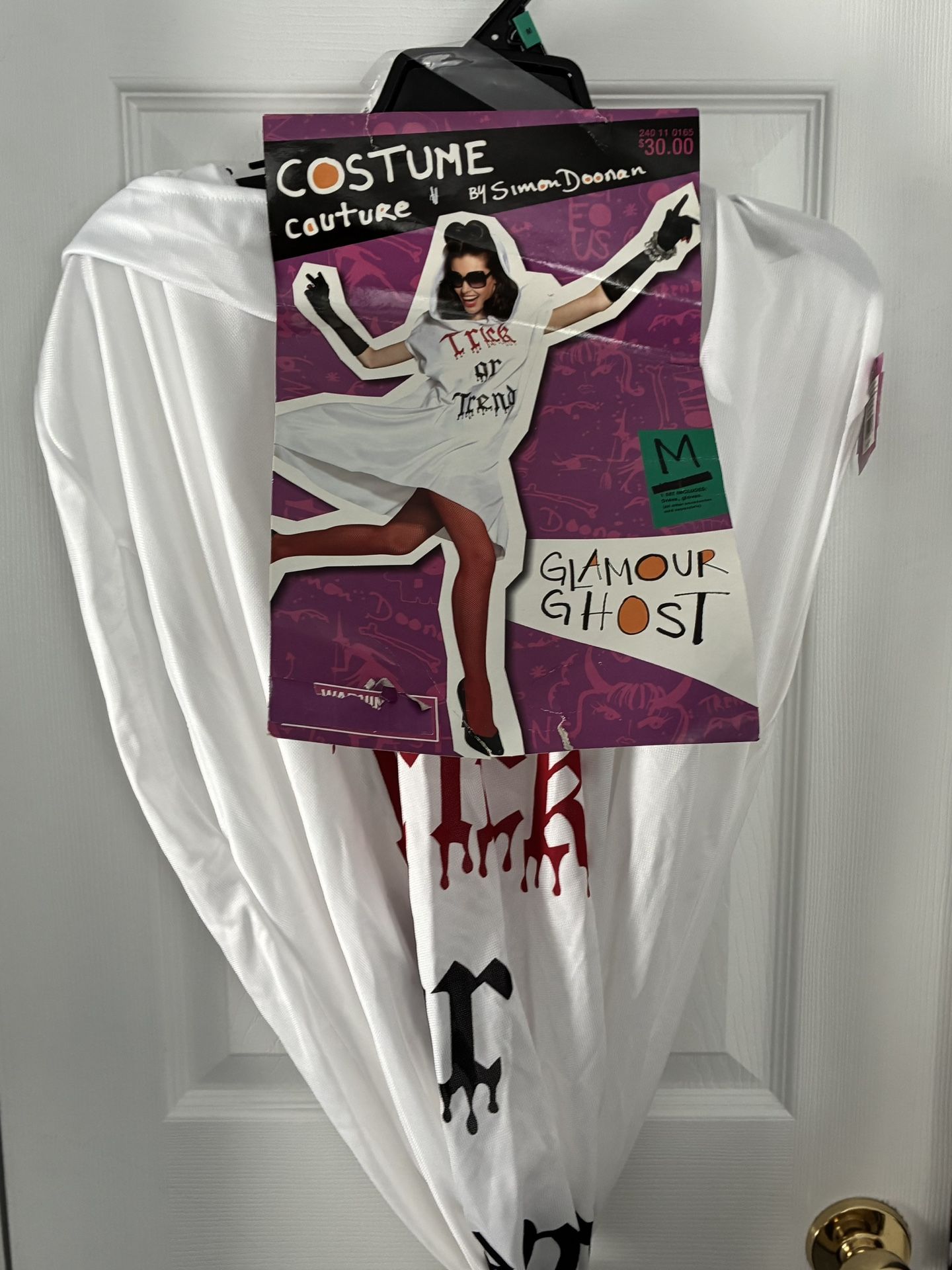 New With Tags Woman’s Size M Glam Ghost Costume