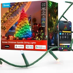 Govee Christmas Sparkle String Lights 99ft with 375 Bullet-Head LEDs
String Lights with 140+ Scene Modes, 3D Shape Mapping, Music Sync, Works with Ale