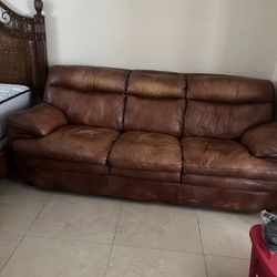FREE Leather Sofa & Ottoman