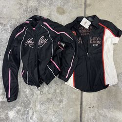 Women’s Harley Davidson Jacket & Shirt 
