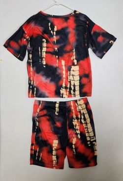 Women Tie Dye Shirt and Shorts Set Size L