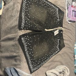 Designer Beaded Jorts