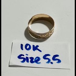 10K Solid Gold Wedding Ring Size 5.5